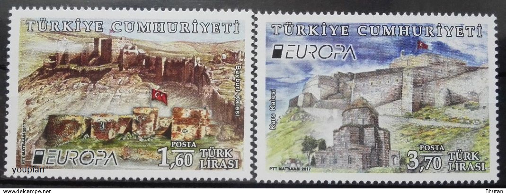 Türkiye 2017, Europa - Castles, MNH Stamps Set - Neufs