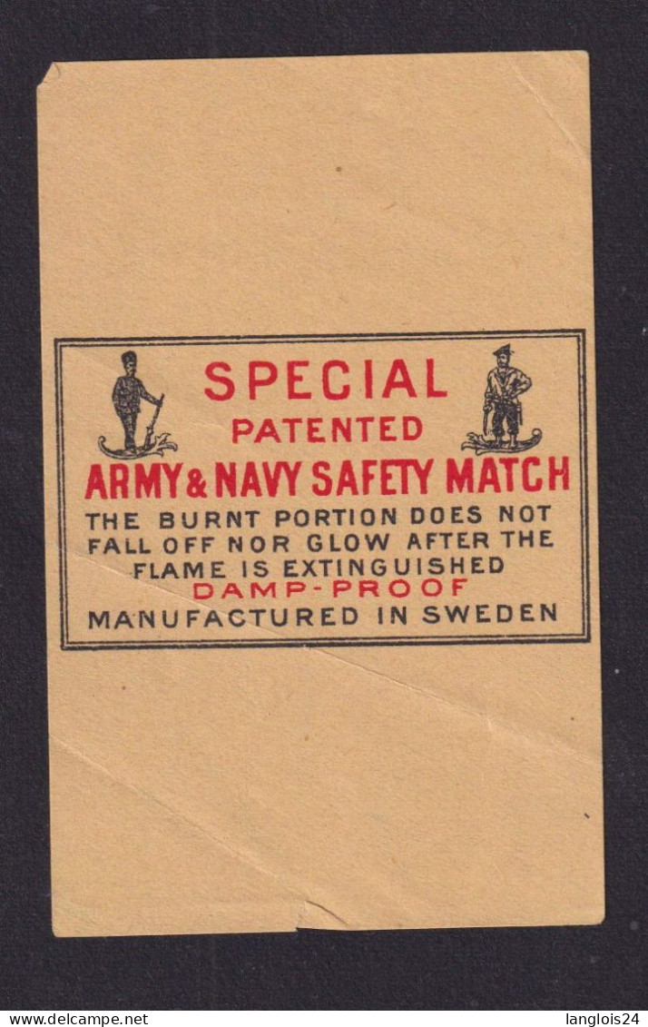 Ancienne étiquette  Allumettes Suède Armée - Boites D'allumettes - Etiquettes