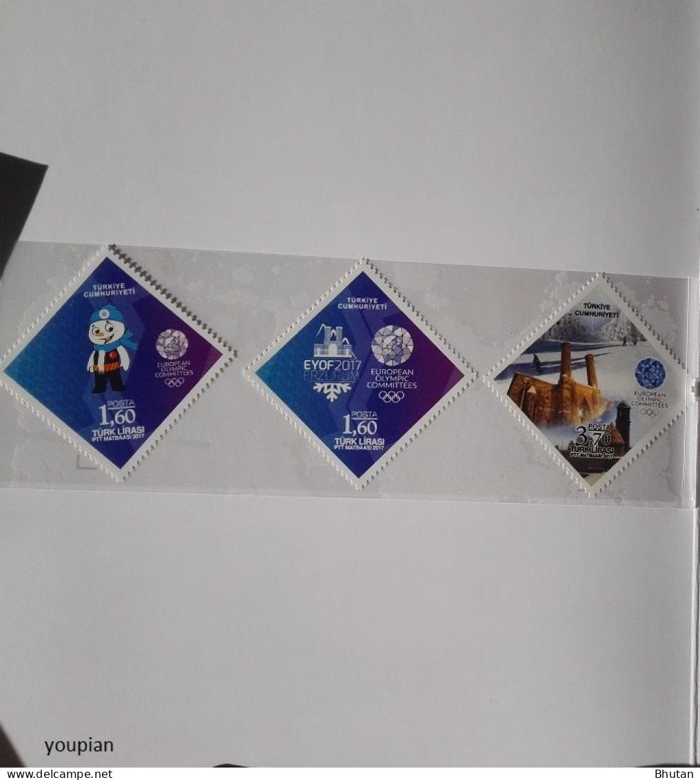 Türkiye 2017, EYOF Erzurum Youth European Youth Olympic Winter Festival, MNH Unusual S/S, Stamps Set, FDC Etc.- Portfol. - Unused Stamps