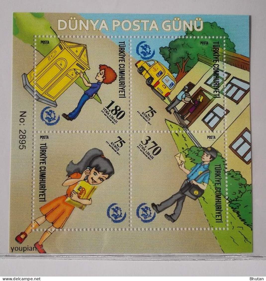 Türkiye 2017, World Postal Day, Two Unusual S/S, Stamps Set And FDC - Portfolio - Ungebraucht