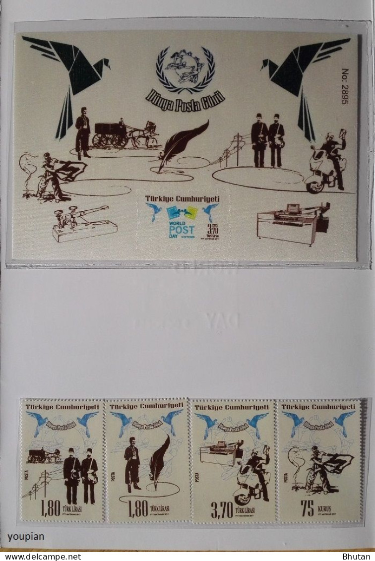 Türkiye 2017, World Postal Day, Two Unusual S/S, Stamps Set And FDC - Portfolio - Ungebraucht