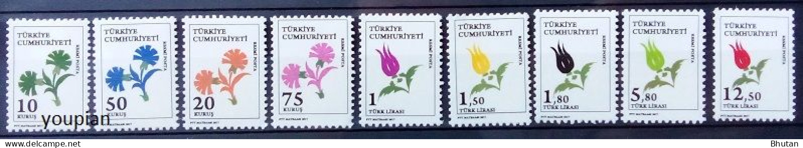Türkiye 2017, Official Stamps - Flowers, MNH Stamps Set - Neufs