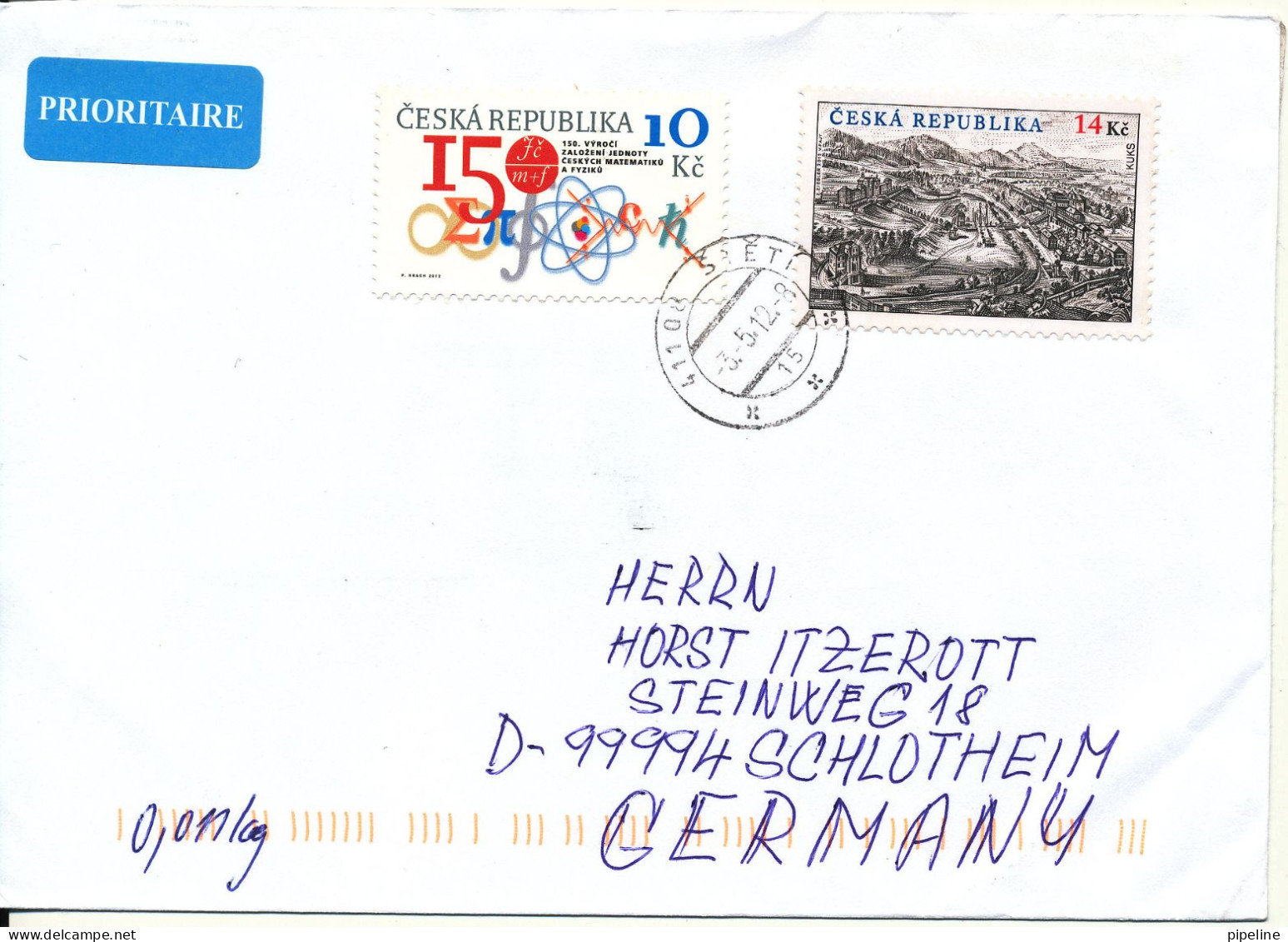 Czech Republic Cover Sent To Germany 3-5-2012 - Storia Postale