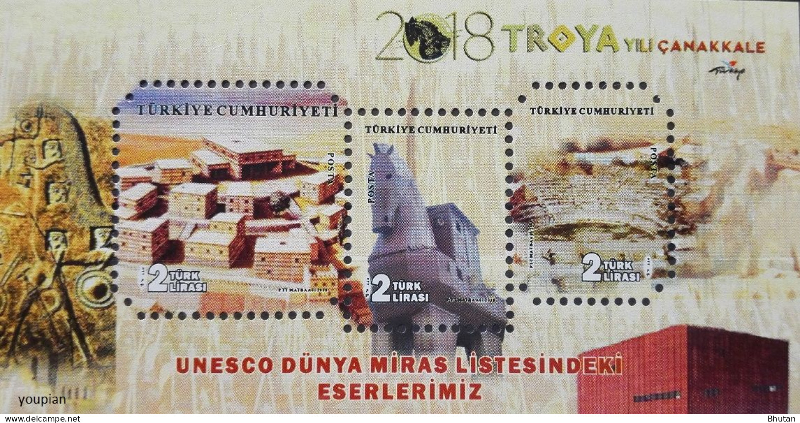 Türkiye 2018, Troja World Cultural Heritage, MNH Unusual S/S - Nuovi