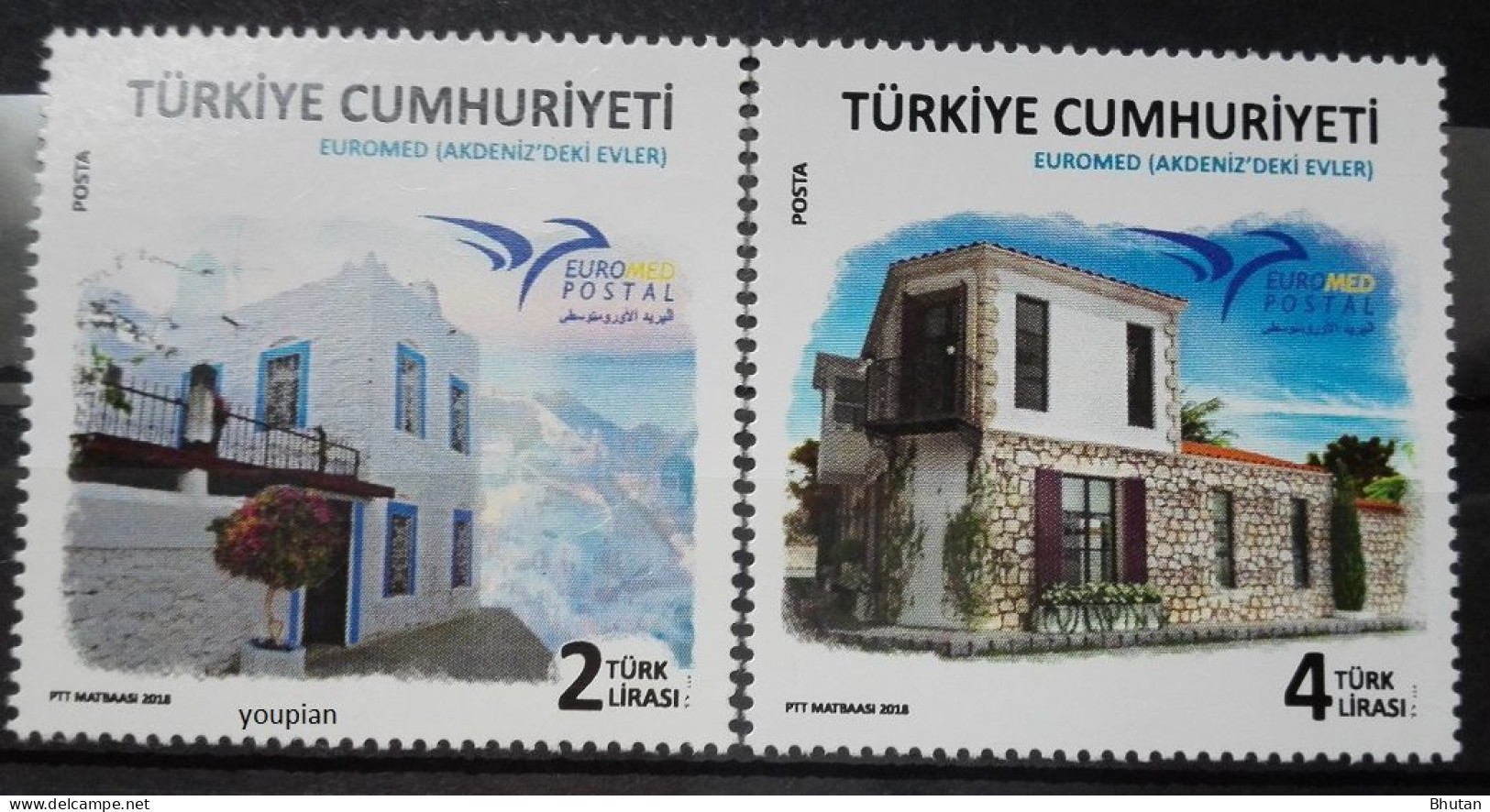 Türkiye 2018, Euromed - Mediterranean Houses, MNH Stamps Set - Unused Stamps