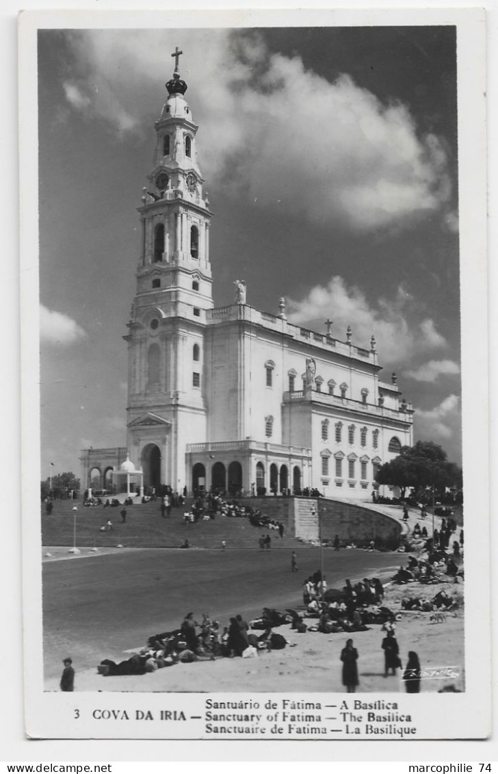 PORTUGAL $10+$30$50 CARTE TARJETA FATIMA 14.7.1952 TO ALGERIE - Storia Postale