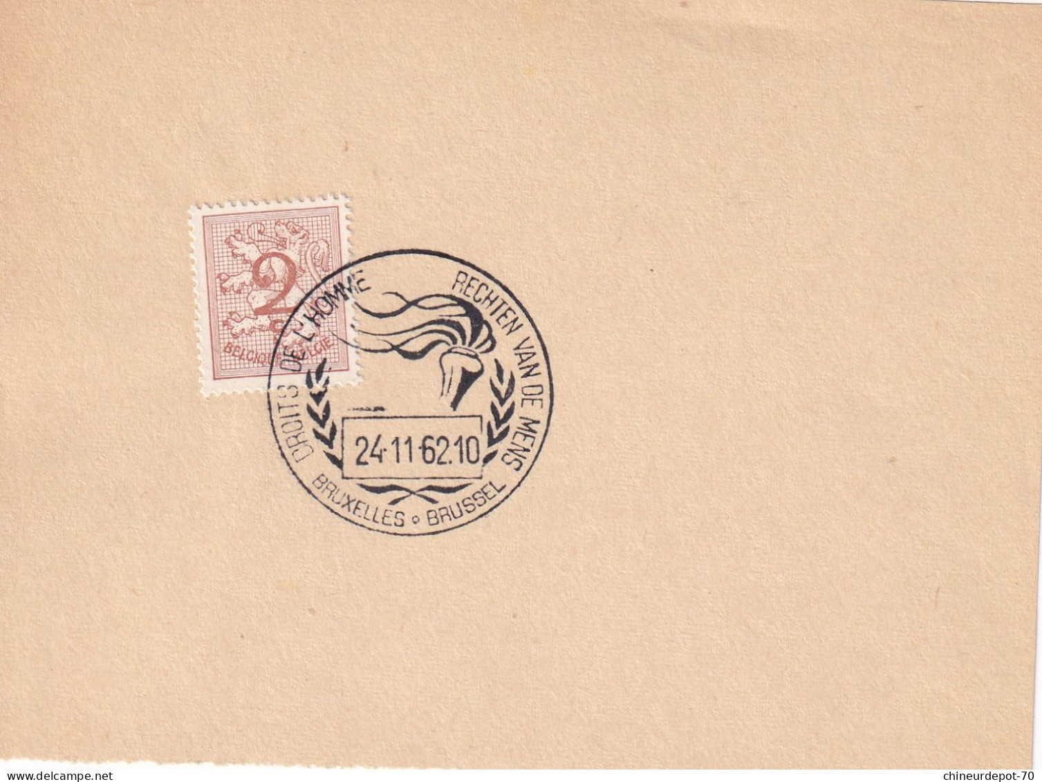 DROITS DE LHOMME BRUXELLES BRUSSEL 1962 - Storia Postale