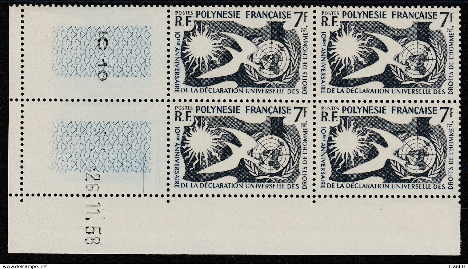 POLYNESIE - N° 12 Bloc De 4 Coin Daté - Neufs ** - MNH - Ungebraucht