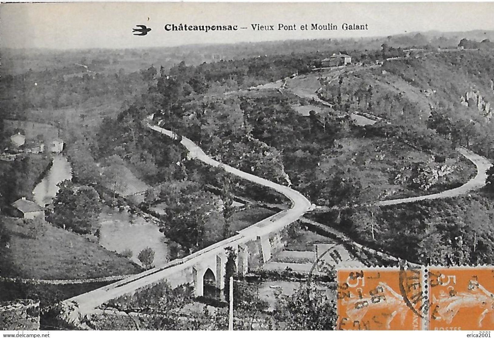 Chateauponsac.Vue Dominante Sur Le Vieux Pont Et Le Moulin Galant. - Chateauponsac