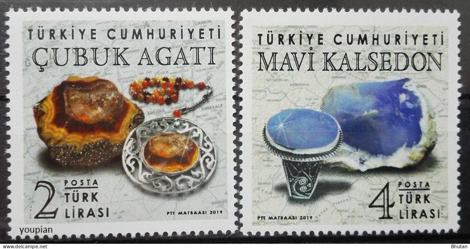 Türkiye 2019, Gemstones, MNH Unusual Stamps Set - Ongebruikt