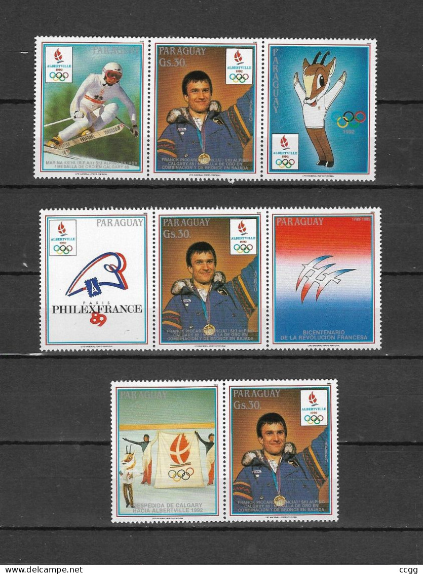 Olympische Spelen 1992 , Paraguay - Zegels  Postfris - Winter 1992: Albertville