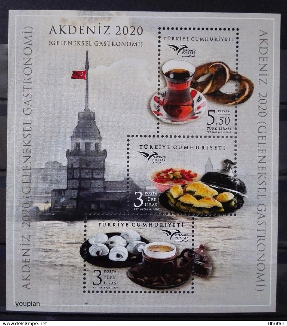 Türkiye 2020, Euromed - Gastronomy, MNH S/S - Nuovi