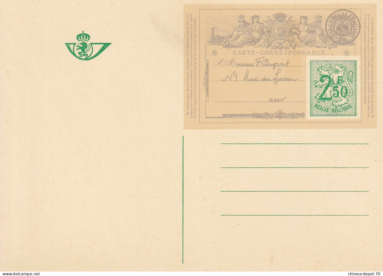 CARTE CORRESPONDANCE  2F50 - Geïllustreerde Briefkaarten (1971-2014) [BK]