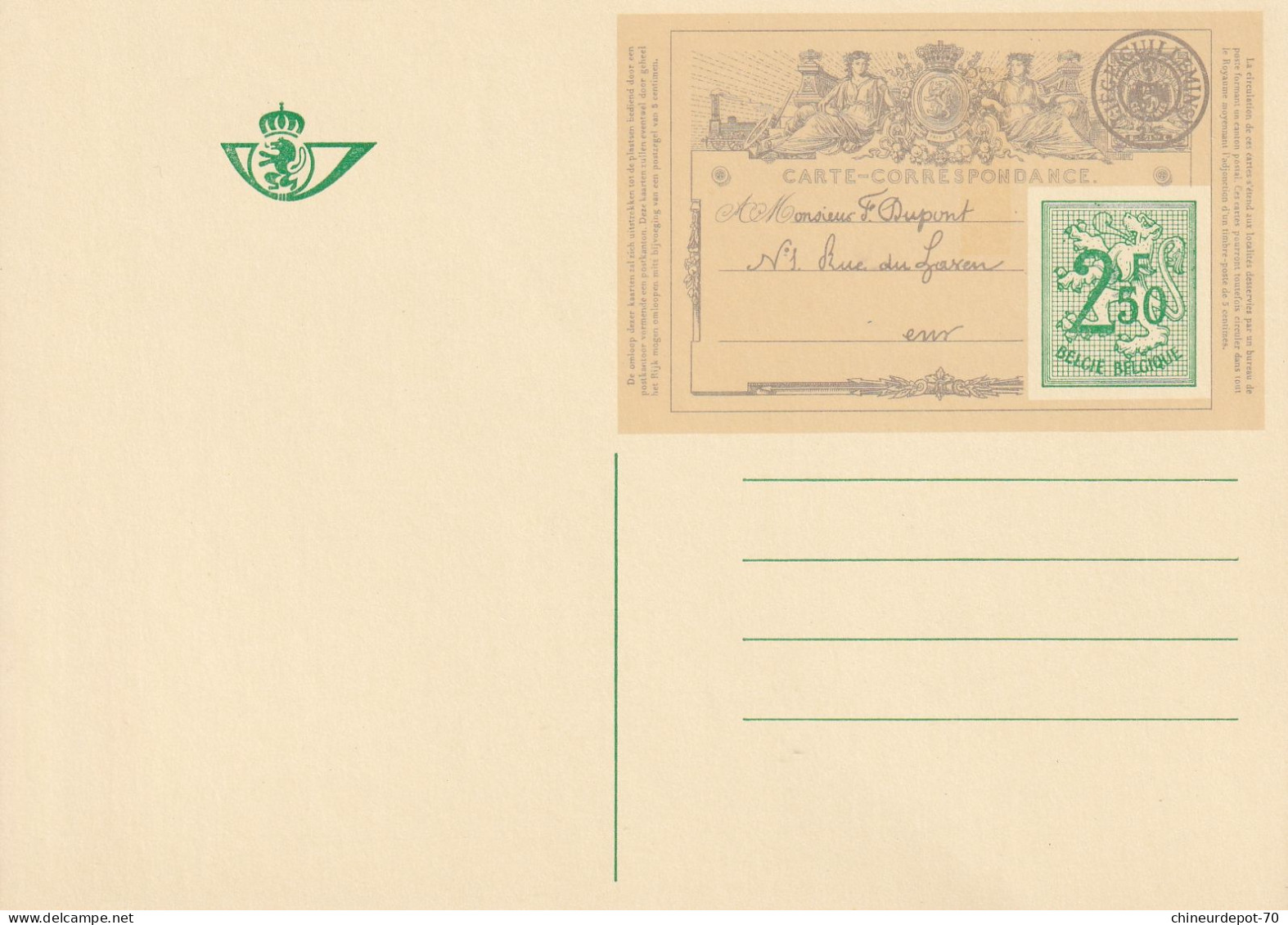 CARTE CORRESPONDANCE  2F50 - Geïllustreerde Briefkaarten (1971-2014) [BK]