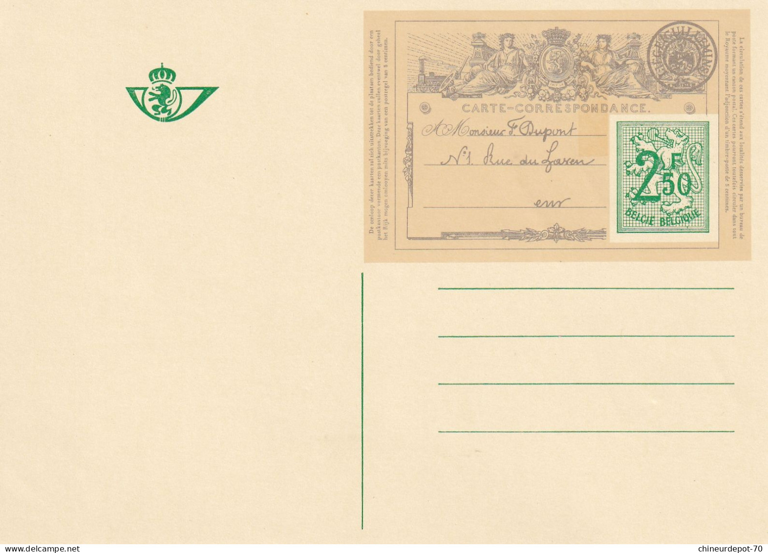 CARTE CORRESPONDANCE  2F50 - Geïllustreerde Briefkaarten (1971-2014) [BK]