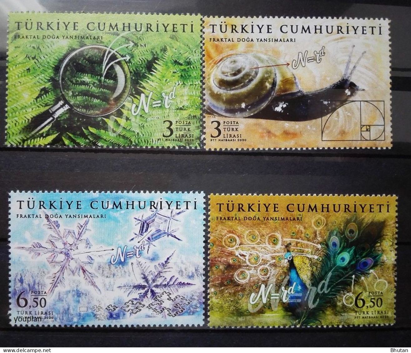 Türkiye 2020, Fractal Nature Reflections, MNH Stamps Set - Unused Stamps