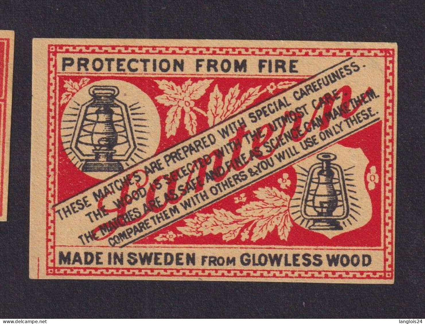 Ancienne étiquette  Allumettes Suède Lanterne - Boites D'allumettes - Etiquettes