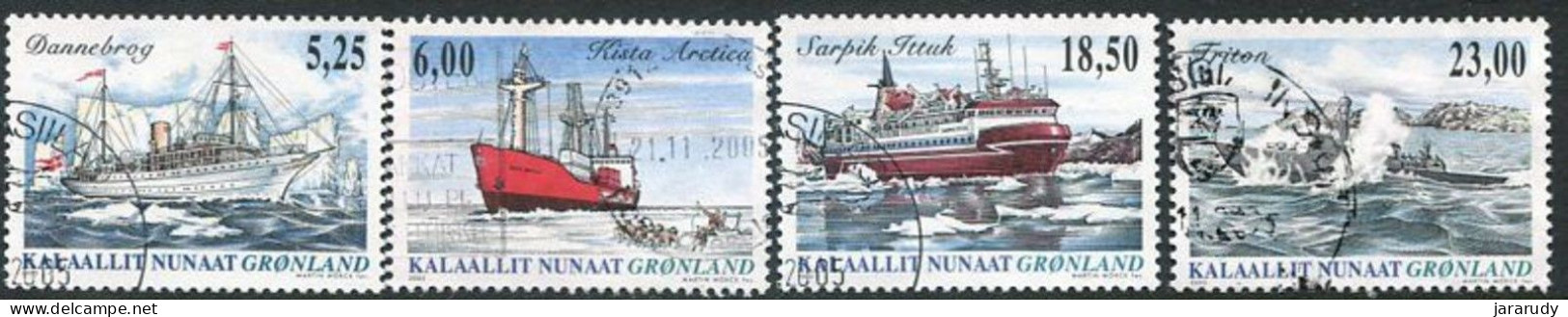 GROENLANDIA BARCOS 2005 Yv 420/3 USADOS - Used Stamps