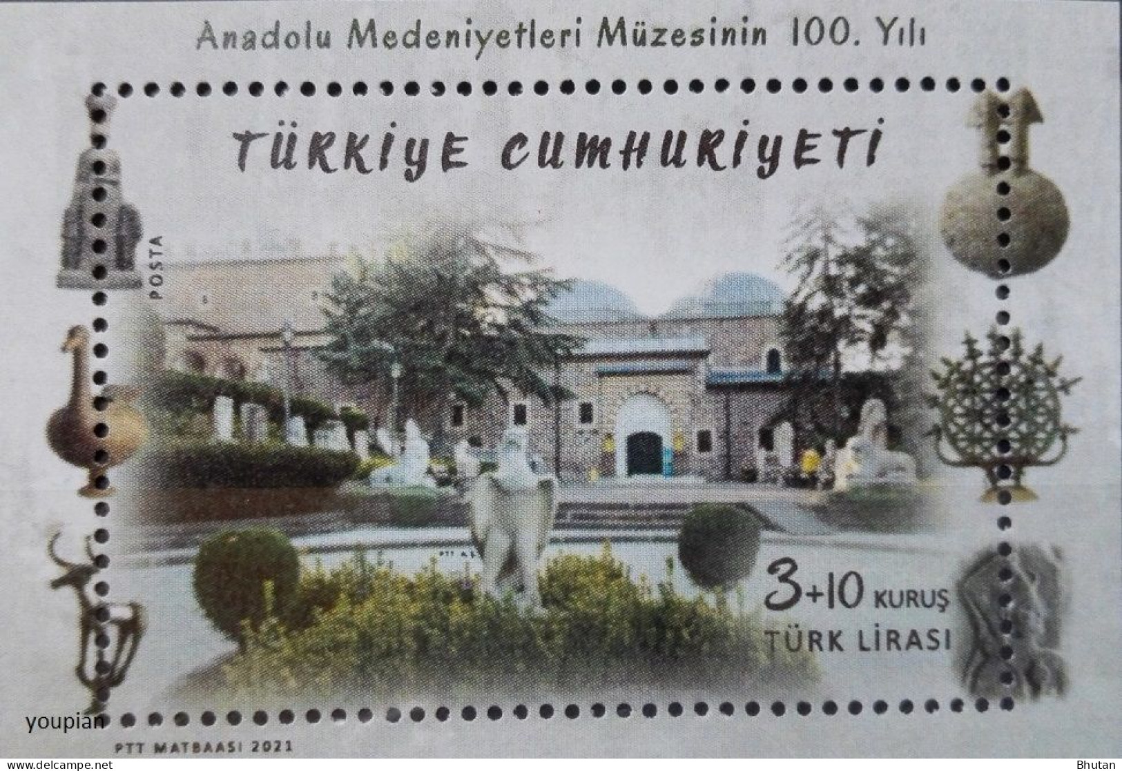 Türkiye 2021, Centenary Of The Museum Of Anatolian Civilization, MNH S/S - Neufs