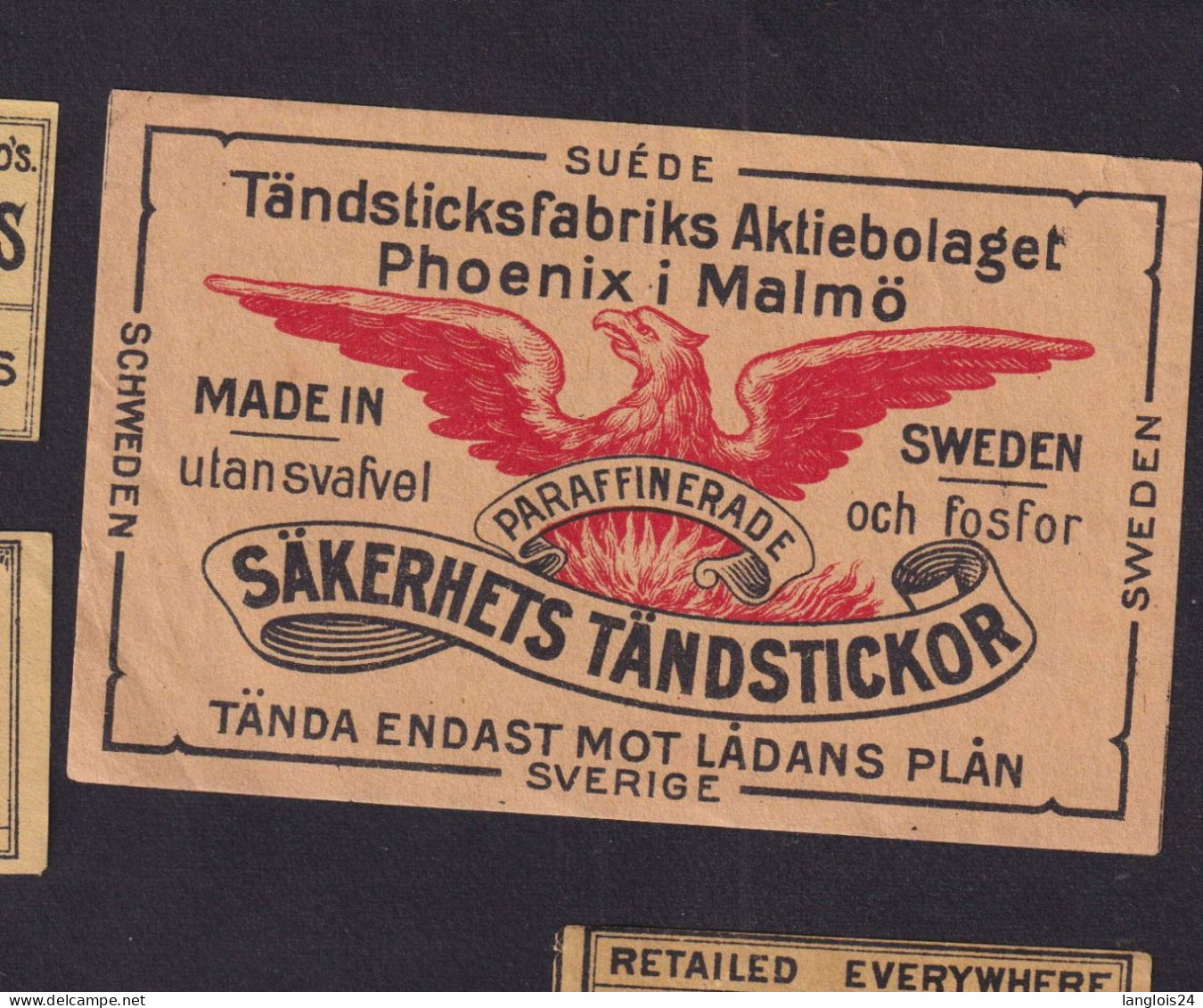 Ancienne  étiquette  De Paquet  Allumettes Suède  Aigle - Boites D'allumettes - Etiquettes
