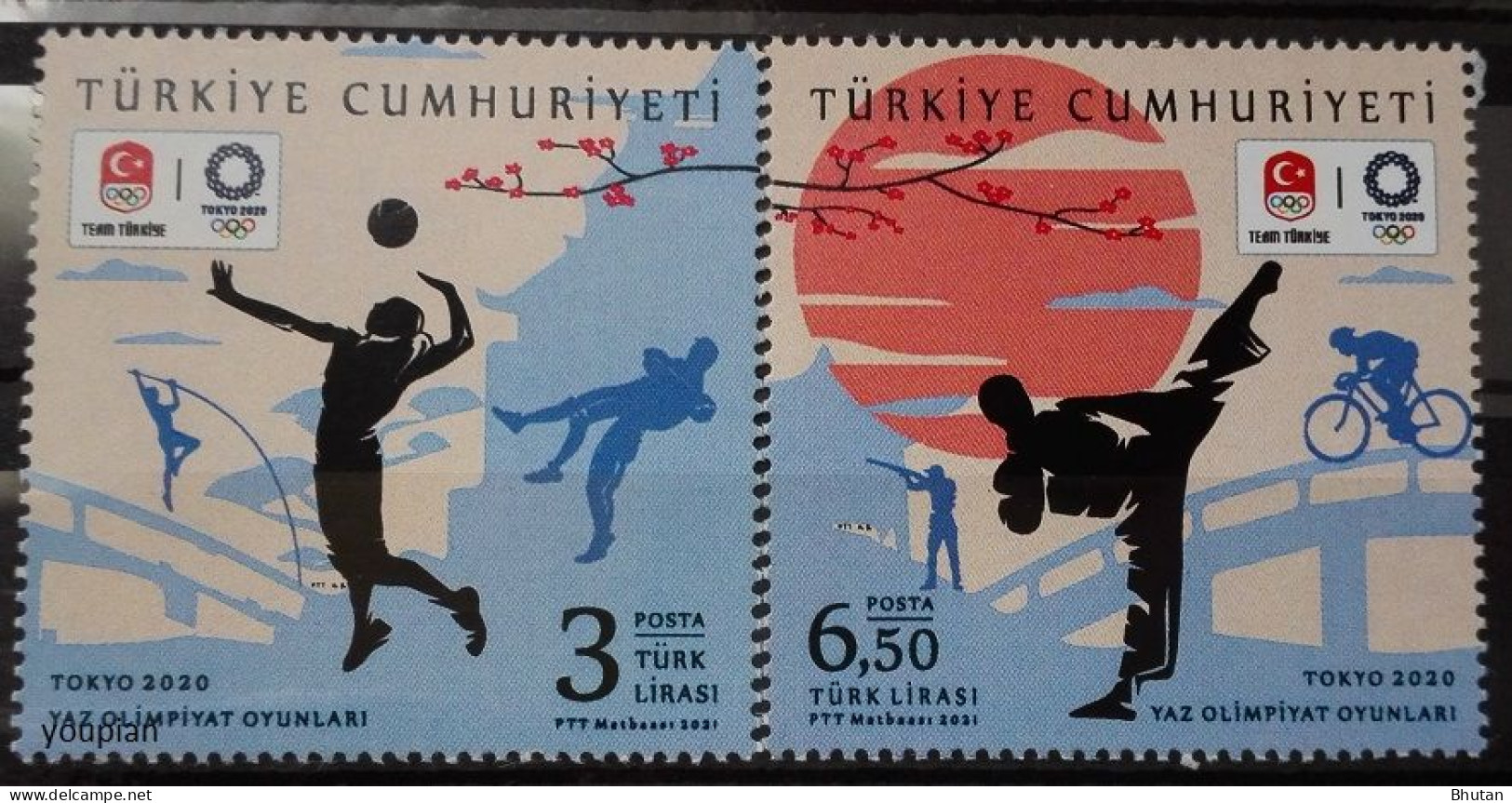 Türkiye 2021, Summer Olympic Games In Tokyo, MNH Stamps Set - Nuovi