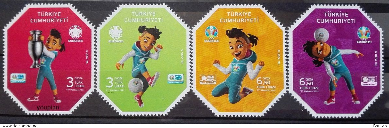 Türkiye 2021, UEFA Euro 2020, MNH Unusual Stamps Set - Neufs