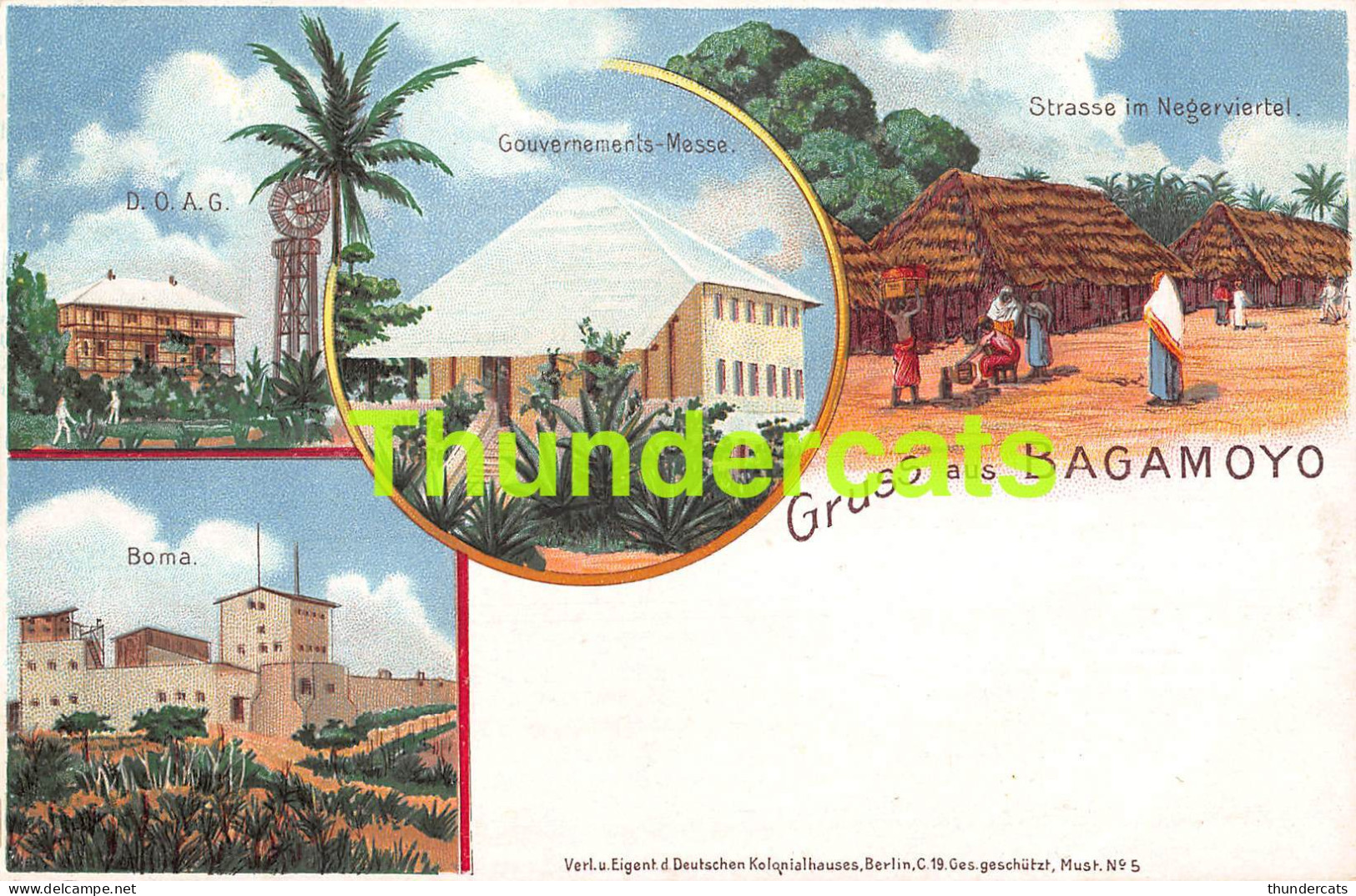 CPA LITHO TANZANIA GRUSS AUS BAGAMOYO BOMA STRASSE IN NEGERVIERTEL DOA - Tanzanie