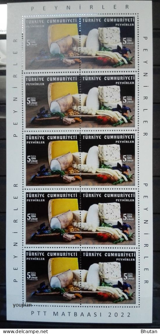 Türkiye 2022, Cheese, MNH Sheetlet - Unused Stamps