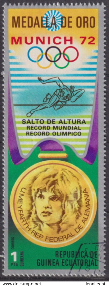 1972 Äquatorial-Guinea ° Mi:GQ 163, Sn:GQ 72-199, Yt:GQ 28A,Ulrike Meyfarth, Olymp. Sommerspiele München 1972 (Medaillen - Äquatorial-Guinea