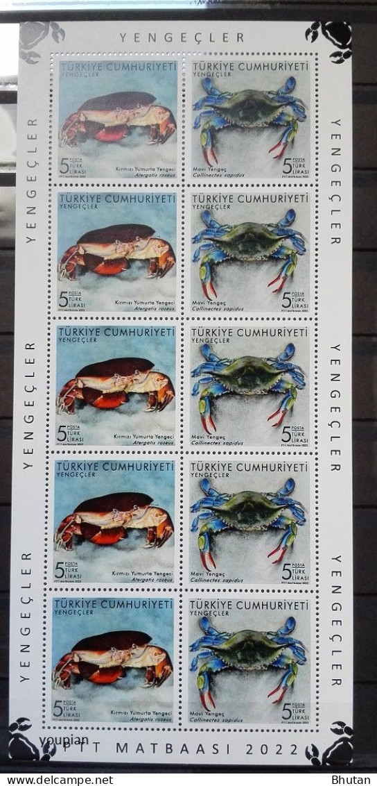 Türkiye 2022, Crabs, MNH Sheetlet - Nuovi