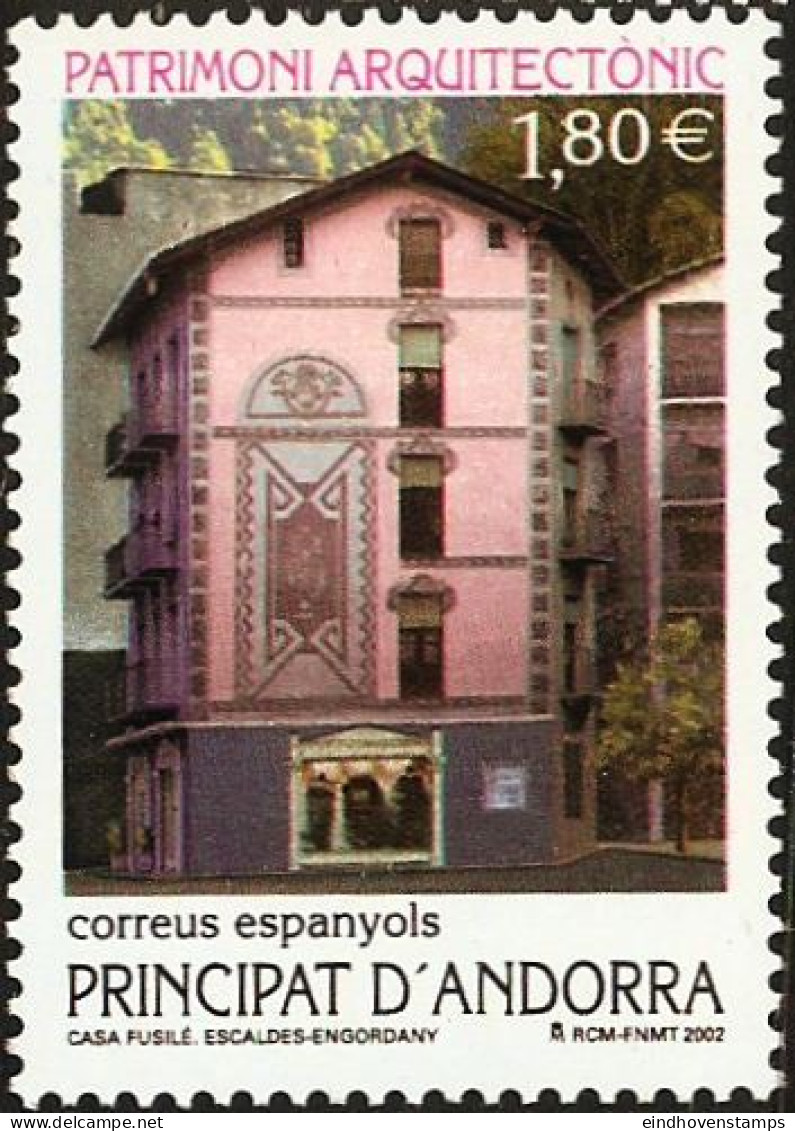 Andorra Spanish, 2002, Casa  Fusilé Escaldes-Engordany Architecture  1 Value MNH - Otros & Sin Clasificación