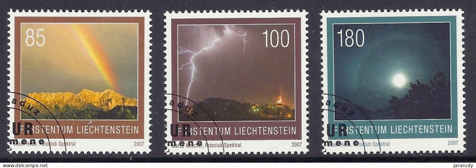 LIECHTENSTEIN METEOROLOGÍA 2007 Yv 1405/7 USADOS - Gebraucht