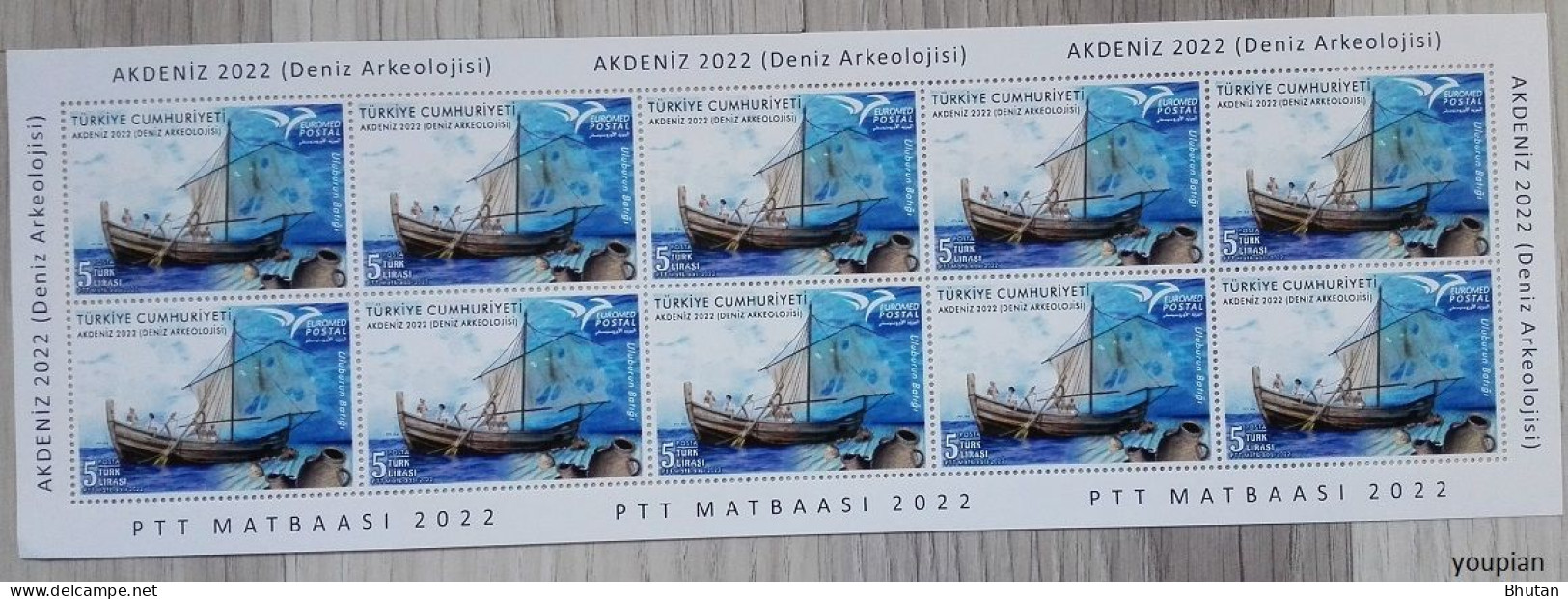 Türkiye 2022, Euromed - Maritime Archaeology Of The Mediterranean, MNH Sheetlet - Ungebraucht