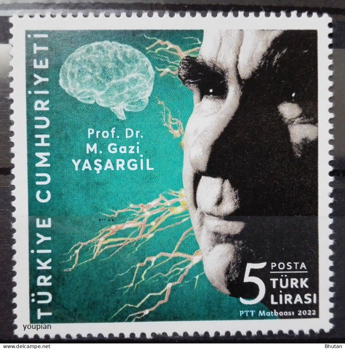 Türkiye 2022, Prof. Gazi Yasargil, MNH Single Stamp - Nuevos