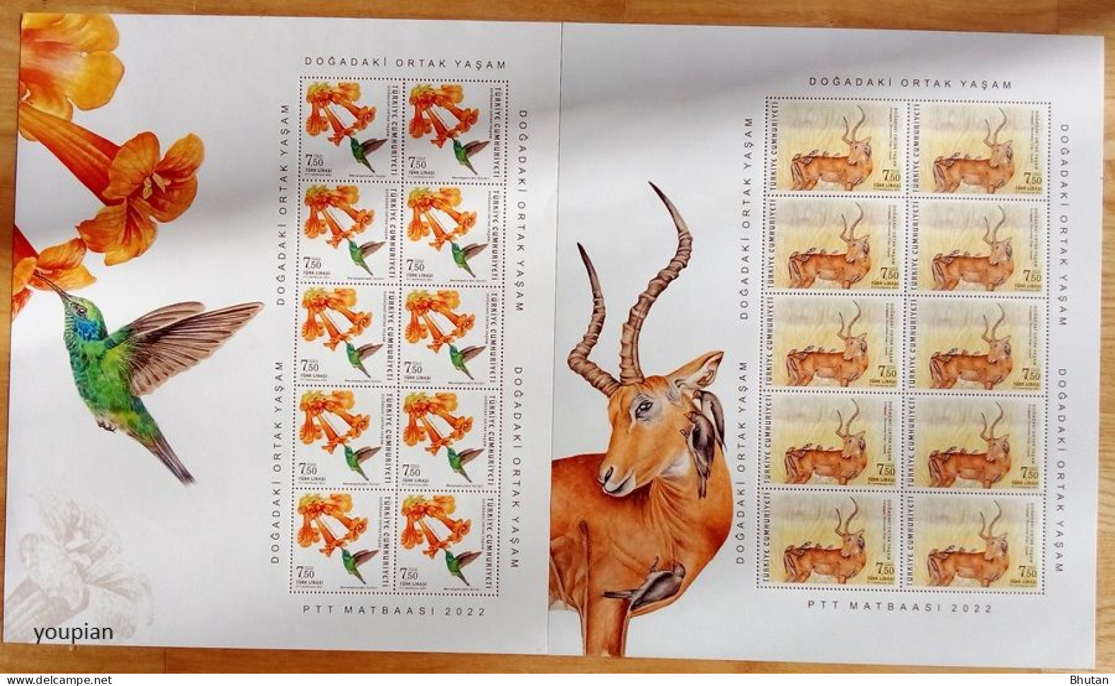 Türkiye 2022, Common Life In Nature, Two MNH Sheetets - Nuevos