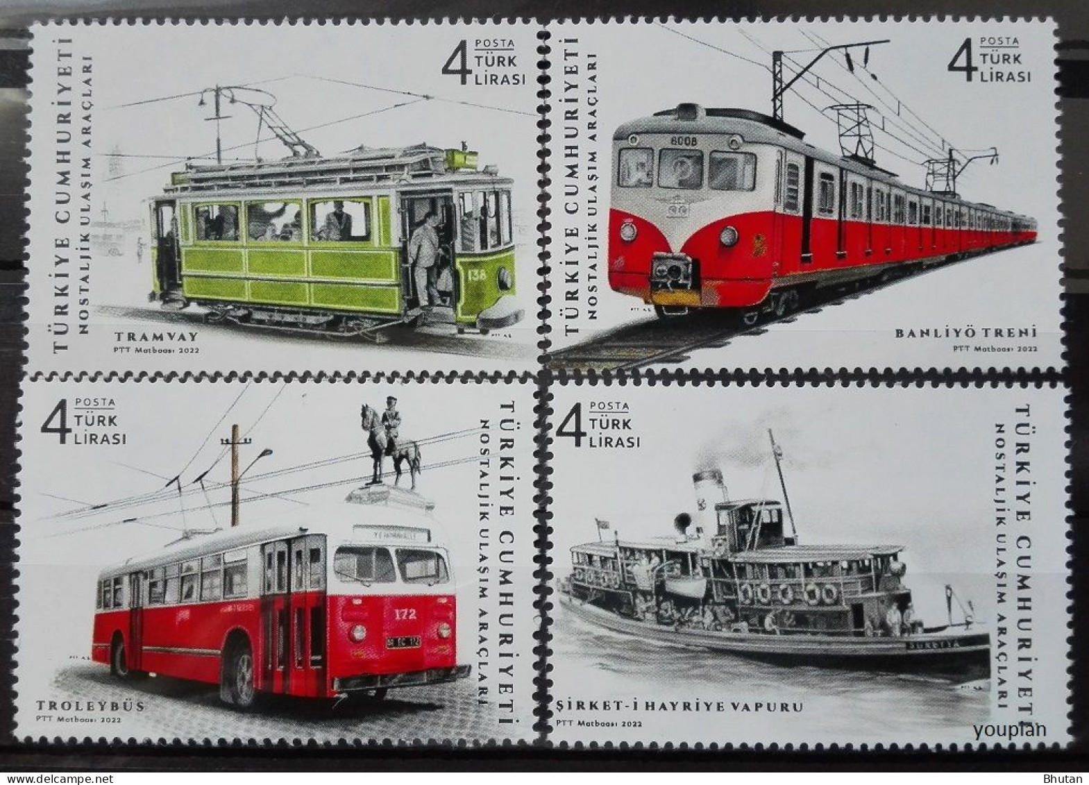 Türkiye 2022, Historical Vehicles, MNH Stamps Set - Ungebraucht