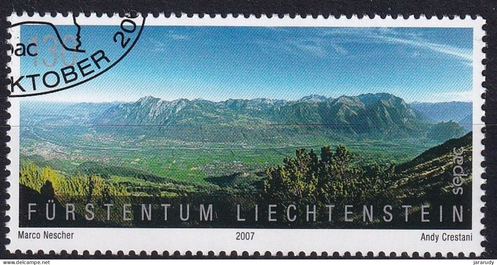 LIECHTENSTEIN PAISAJE 2007 Yv 1401 USADOS - Used Stamps