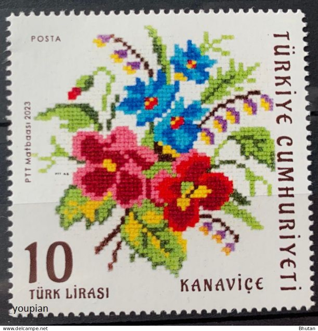 Türkiye 2023, Cross-Stitch, MNH Single Stamp - Nuevos