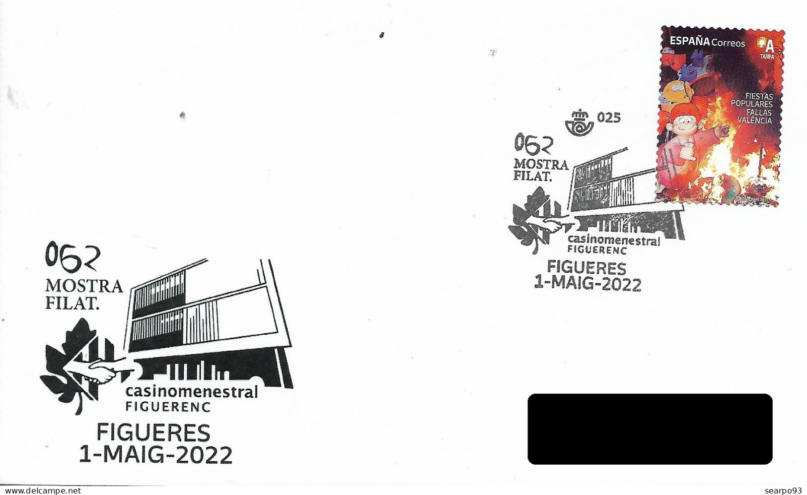 SPAIN. POSTMAK. CASINO MENESTRAL. FIGUERES. 2022 - Otros & Sin Clasificación