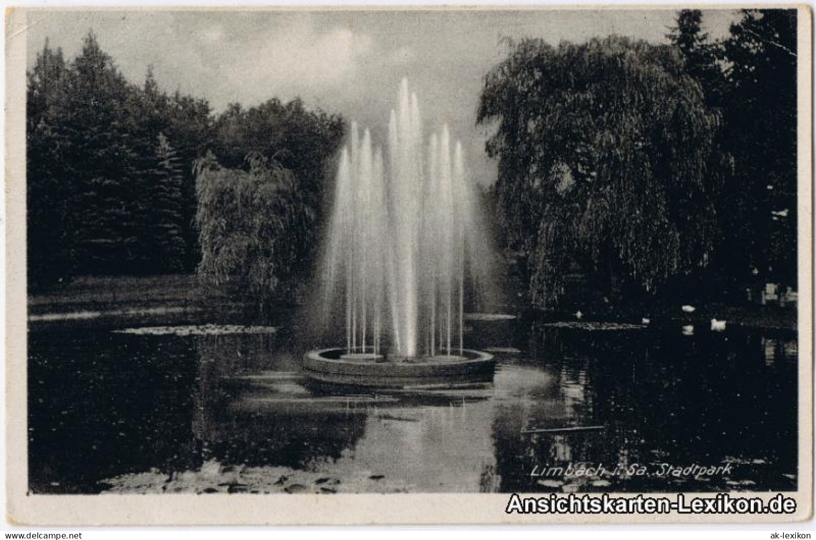 Ansichtskarte Limbach-Oberfrohna Stadtpark 1942 - Limbach-Oberfrohna