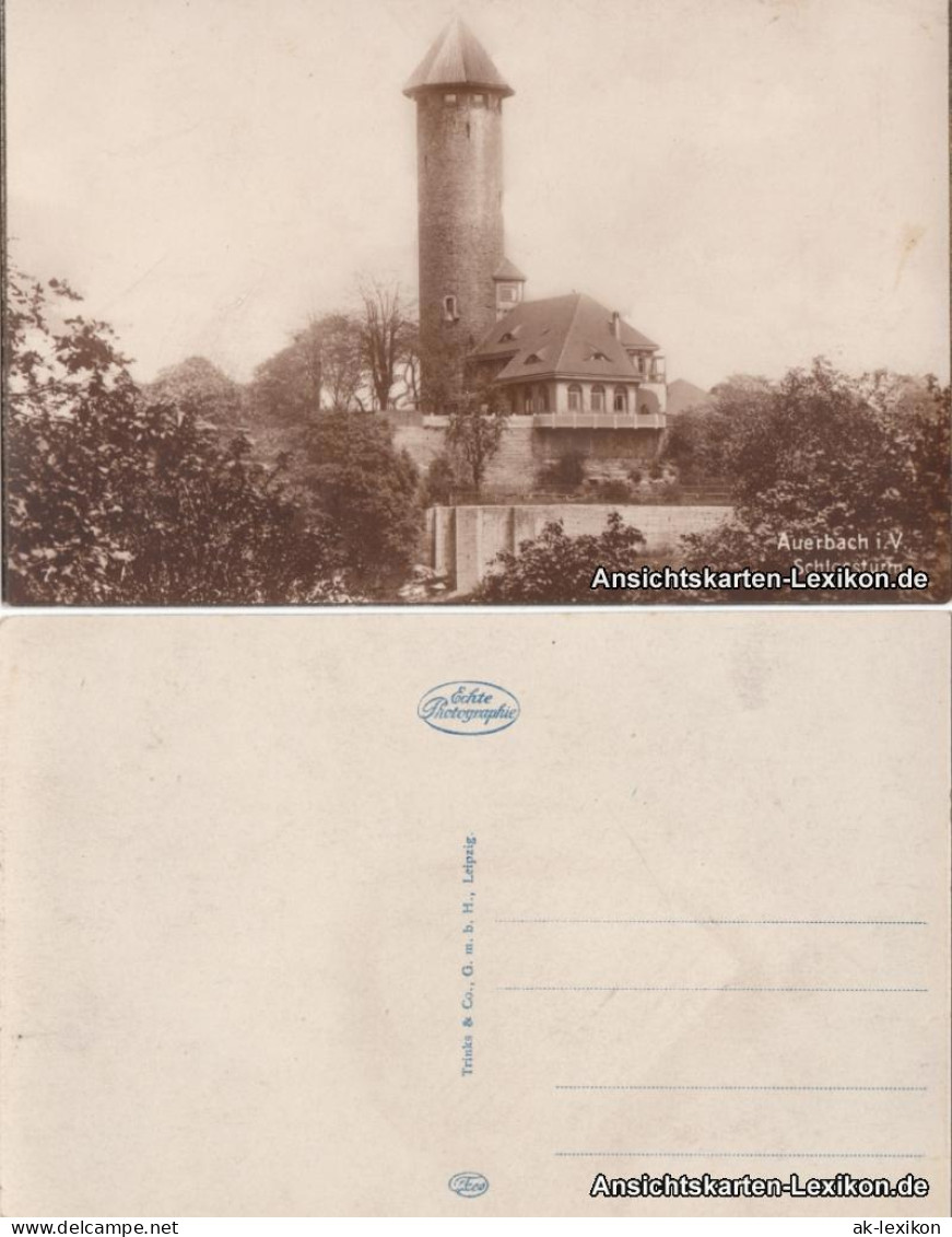 Ansichtskarte Auerbach (Vogtland) Schloßturm - Foto AK 1928 - Auerbach (Vogtland)