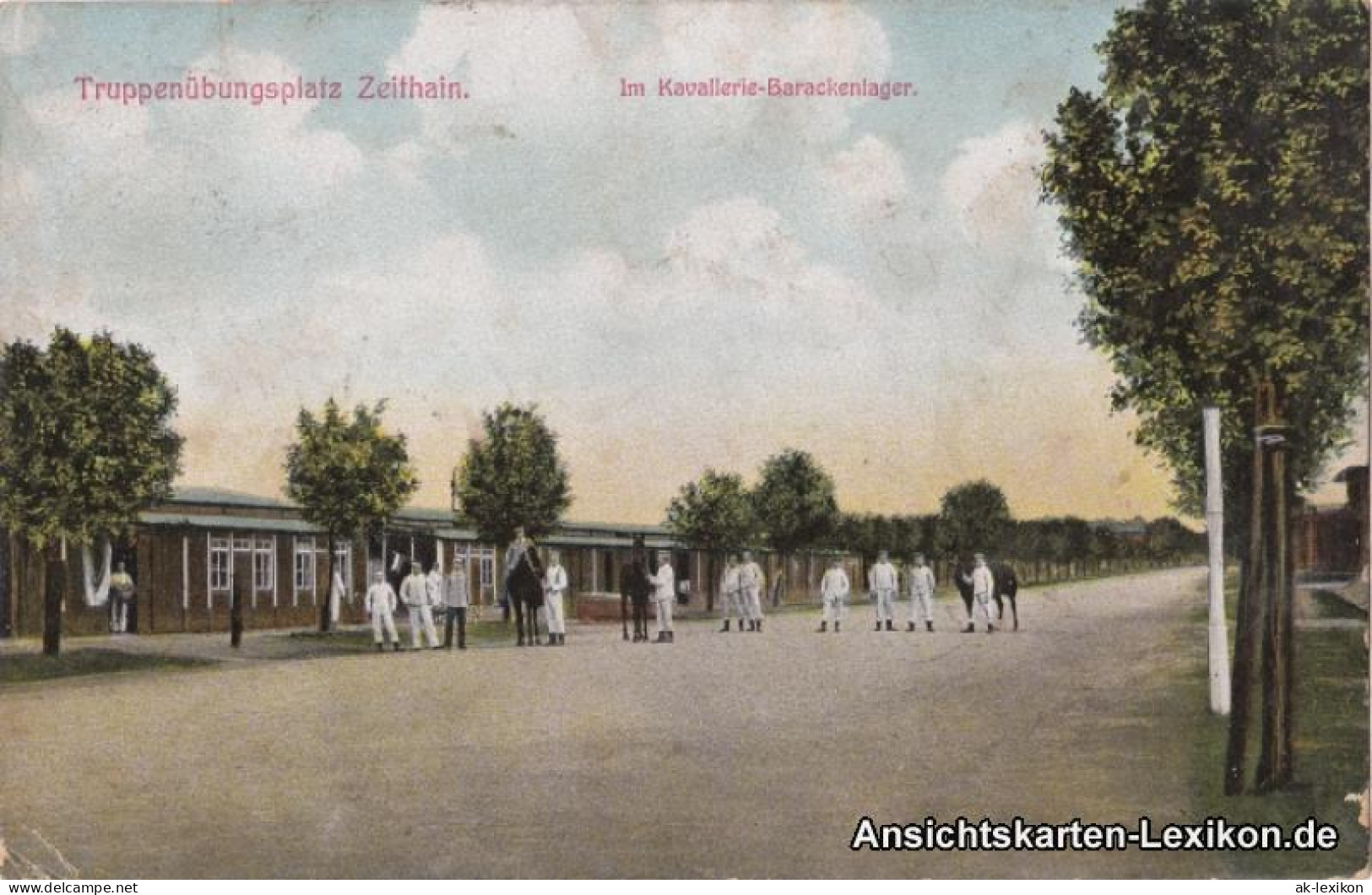 Zeithain Truppenübungsplatz Zeithain - Im Kavallerie-Barackenlager 1909 - Zeithain