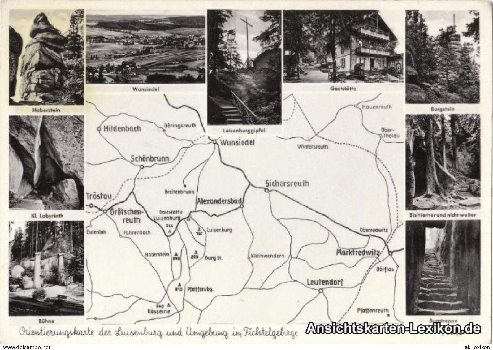 Luisenburg Bei Wunsiedel Größtes Felsenlabyrinth Europas - Landkarten AK 1955 - Wunsiedel