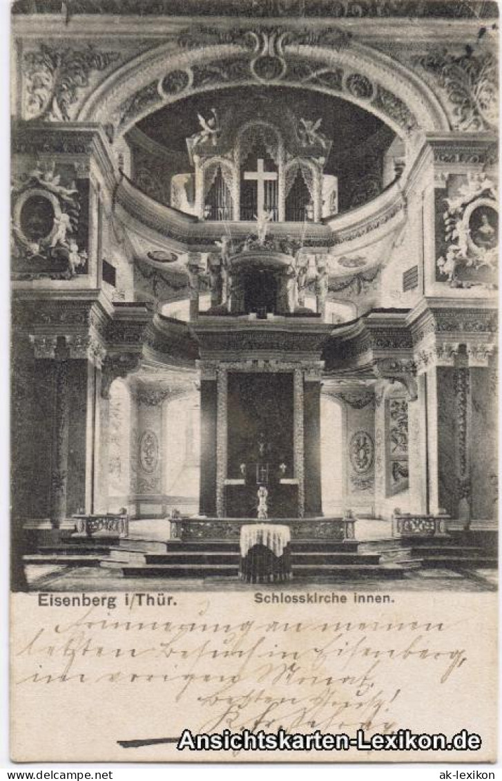 Ansichtskarte Eisenberg (Thüringen) Schloßkirche - Orgel 1908 - Eisenberg