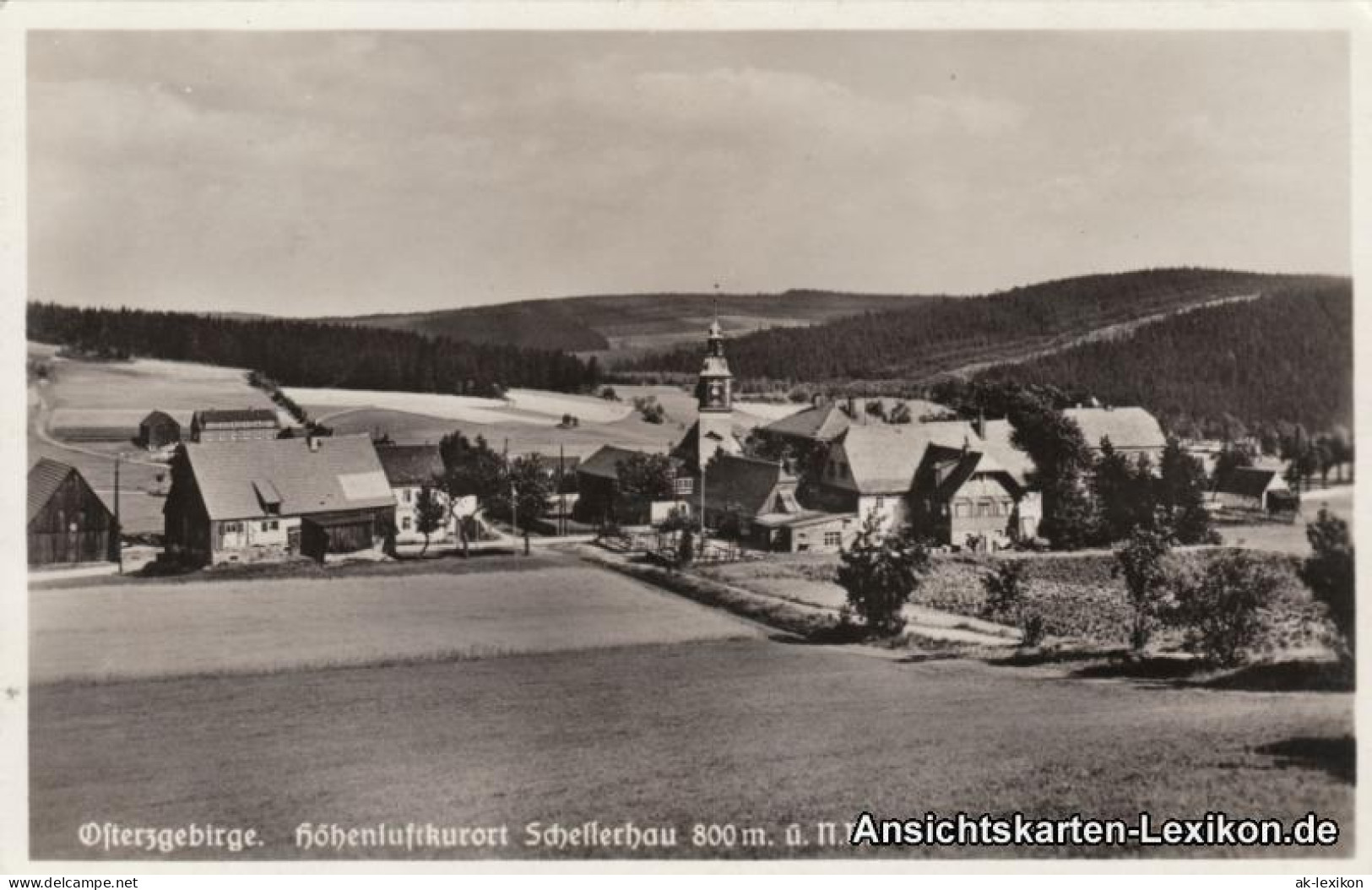 Ansichtskarte Schellerhau-Altenberg (Erzgebirge) Panorama Mit Kirche 1936 - Schellerhau