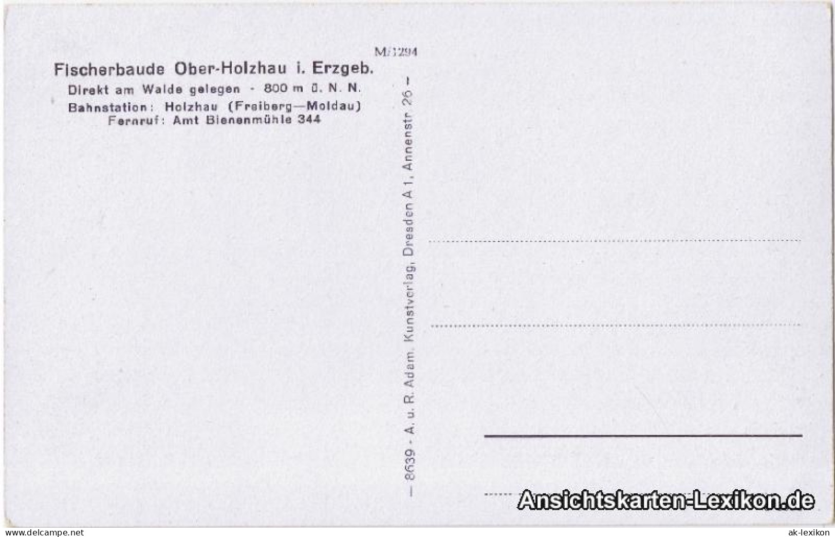 Ansichtskarte Holzhau-Rechenberg-Bienenmühle Fischerbaude 1942 Winter 1940 - Holzhau