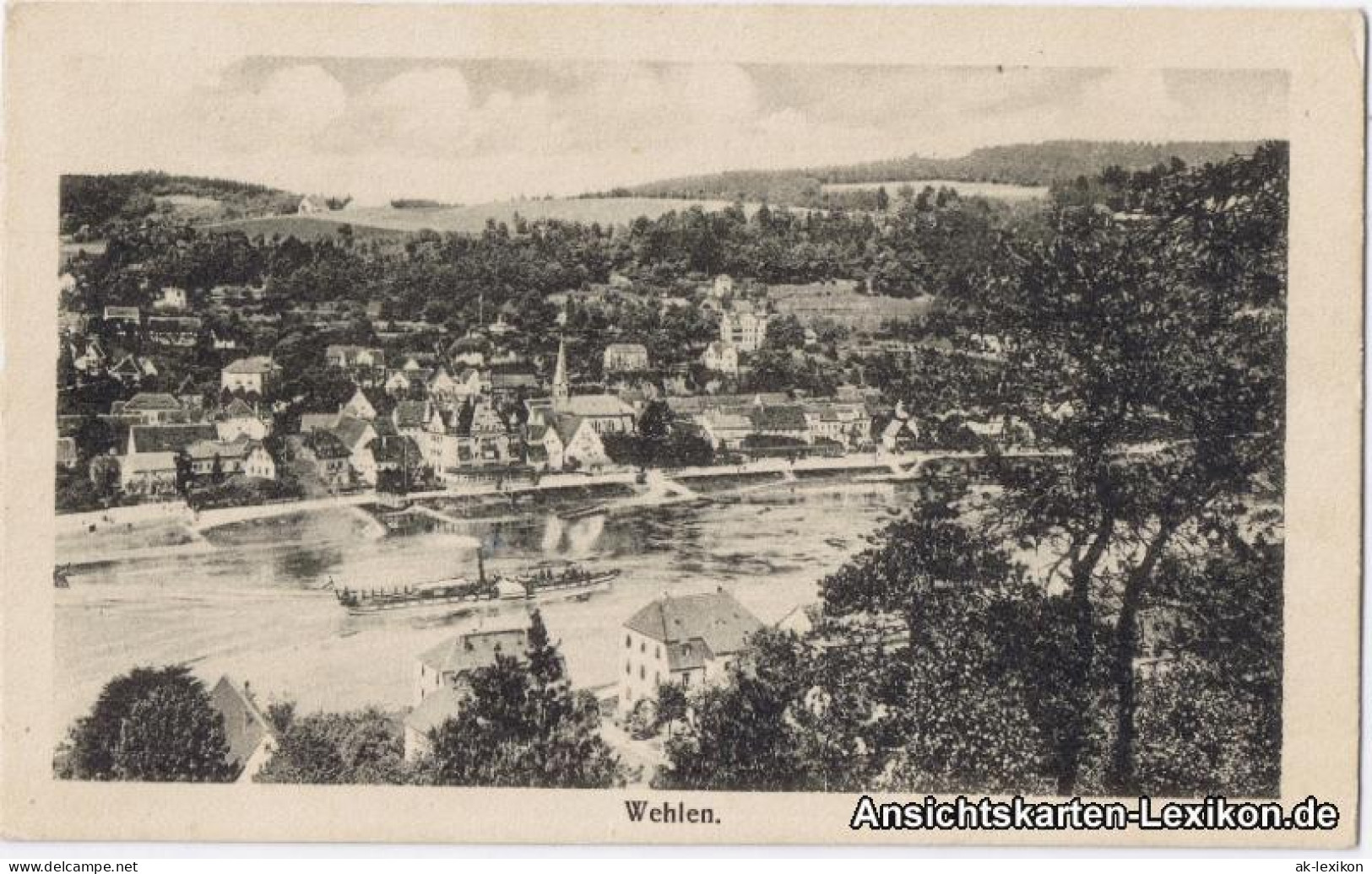 Ansichtskarte Wehlen Panorama Mit Dampfer 1928 - Wehlen