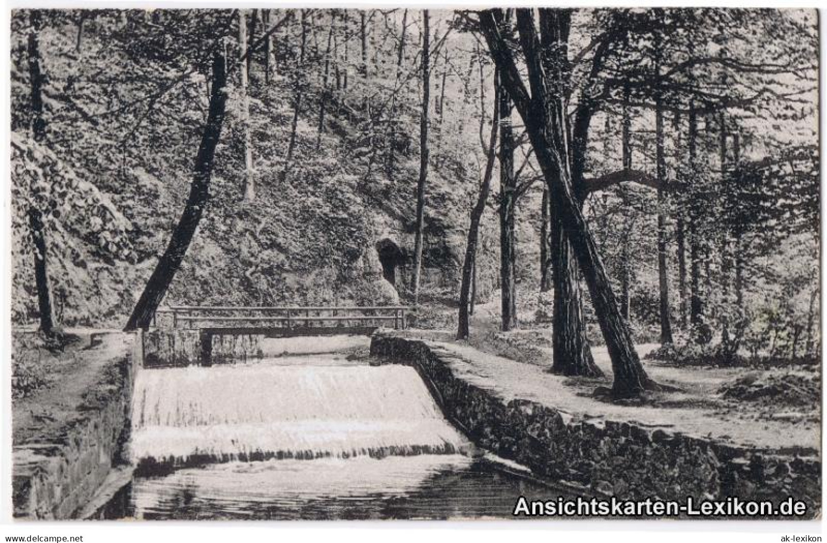 Ansichtskarte Kreischa Lungkwitzer Anlagen - Wasserfall 1922 - Kreischa