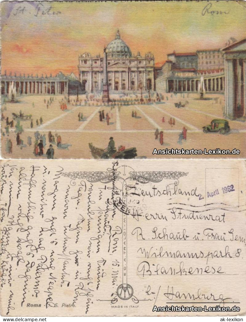 Postcard Vatikanstadt Rom Petersdom - Künstler AK 1935 - Vatikanstadt