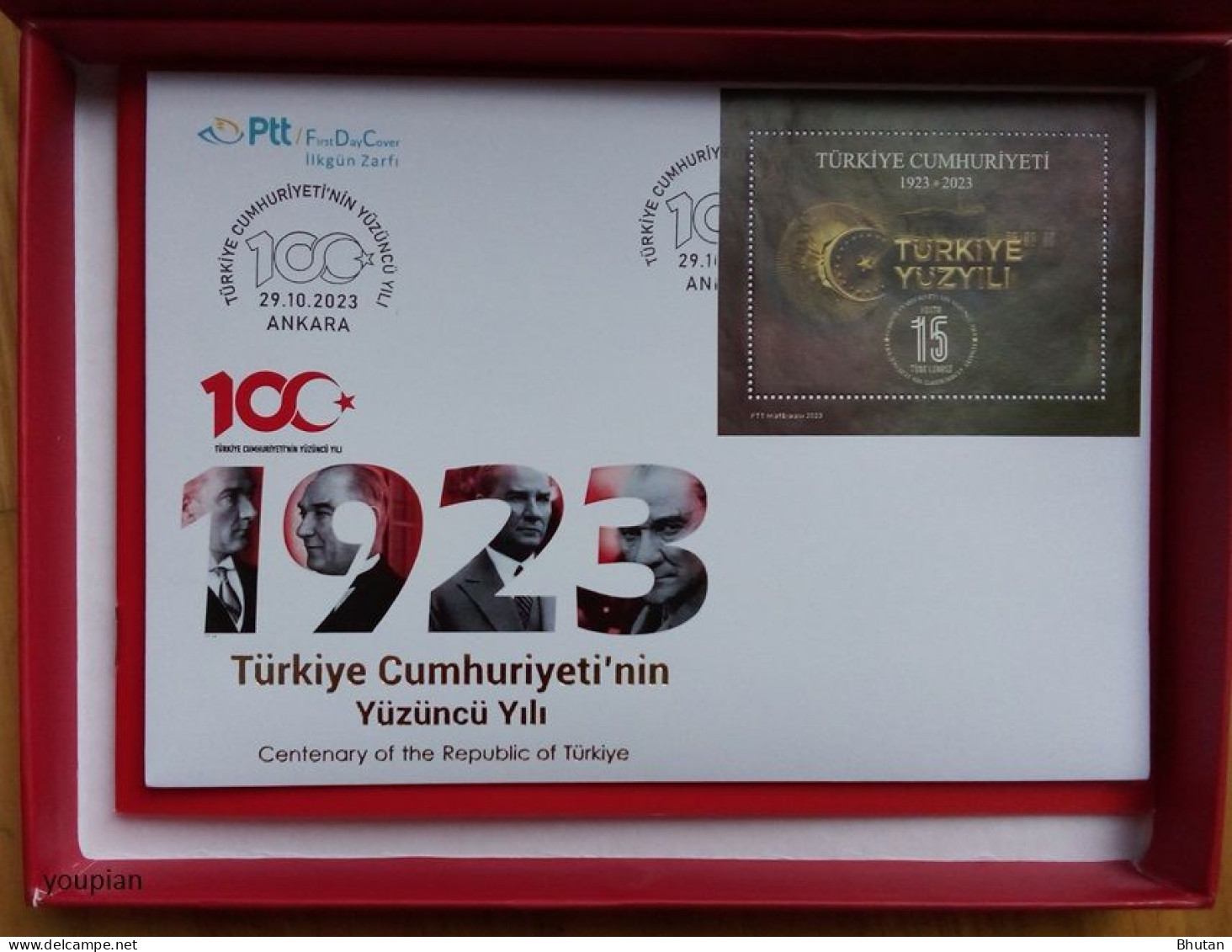 Türkiye 2023, 100 Years Of Independence, Two MNH S/S And FDC - Presentation Pack - Unused Stamps